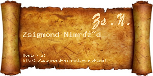 Zsigmond Nimród névjegykártya